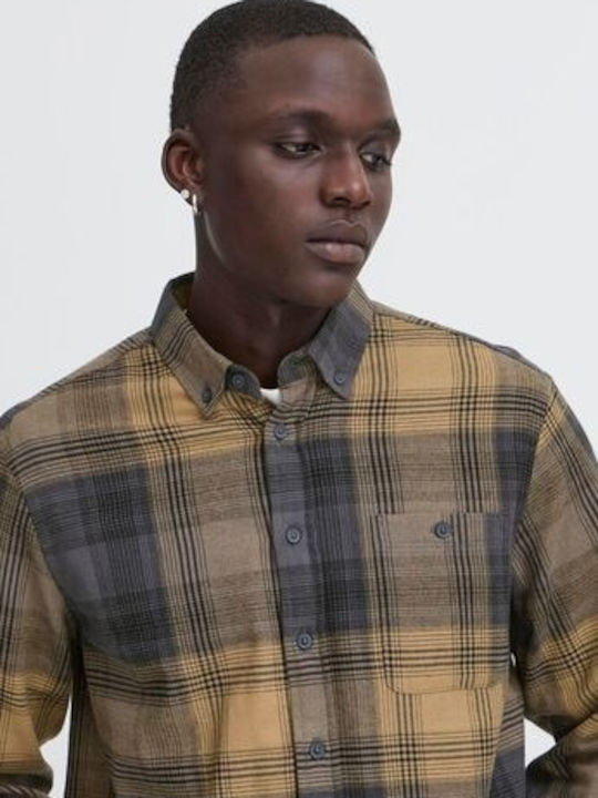 Long-sleeved Shirt Checked Yellow