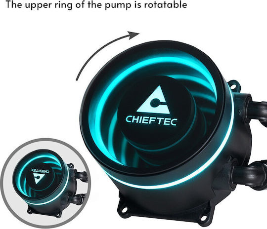Chieftec Iceberg 240 Dark Water Cooling System AIO CPU With 2 Fans 120mm