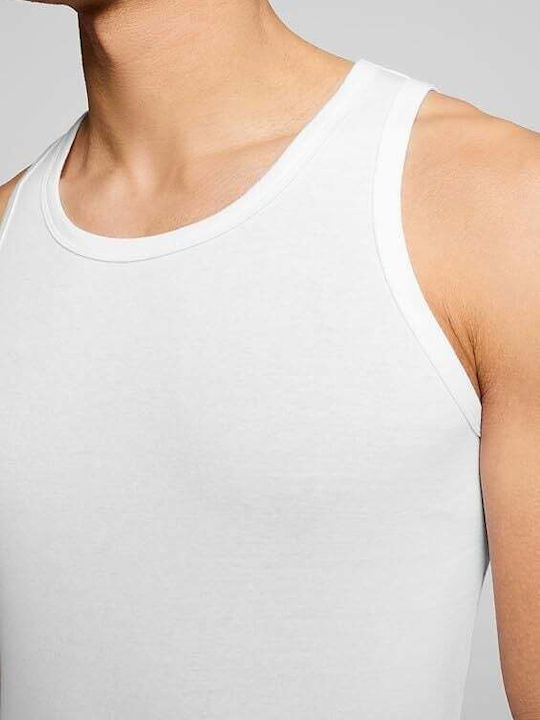 Men's Undershirts Sleeveless in White Color 2Pack