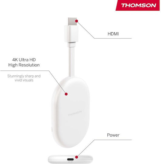 Thomson Smart TV Stick 4K UHD με Wi-Fi / HDMI και Google Assistant