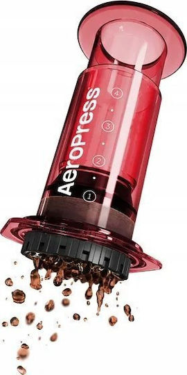 Aeropress Прозрачна Ръчна Филтърна Кафеварка Пластмасова Червена 200ml