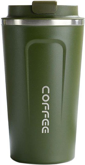 Glass Thermos Stainless Steel / Plastic 500ml Green