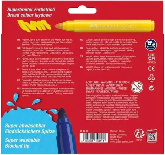 Faber-Castell Waschbare Zeichenmarker Dicke Set 12Stück