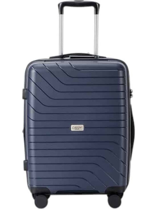 Lavor Cabin Hard Blue Travel Suitcase with 4 Wheels Height 55cm