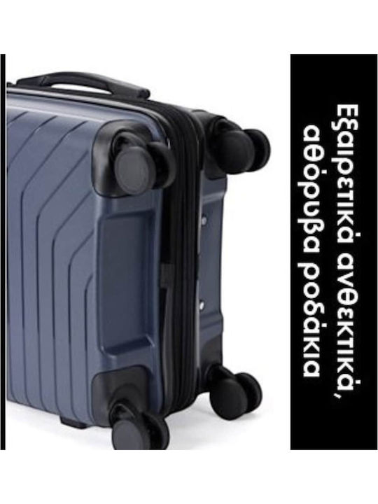 Lavor Cabin Hard Blue Travel Suitcase with 4 Wheels Height 55cm