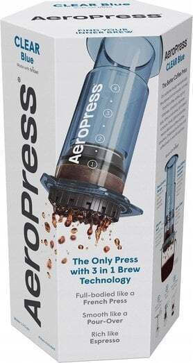 Aeropress Clear Manual Filter Coffee Maker Plastic Blue