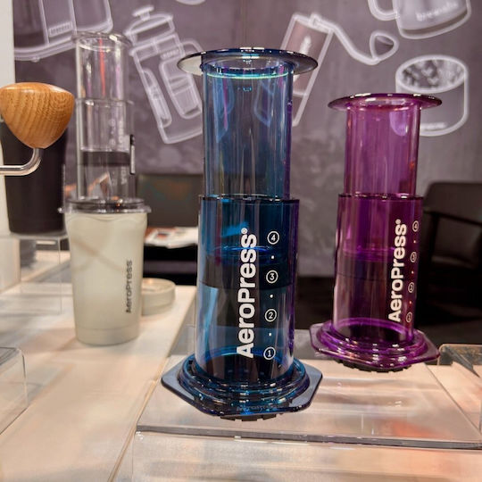 Aeropress Clear Manual Filter Coffee Maker Plastic Blue
