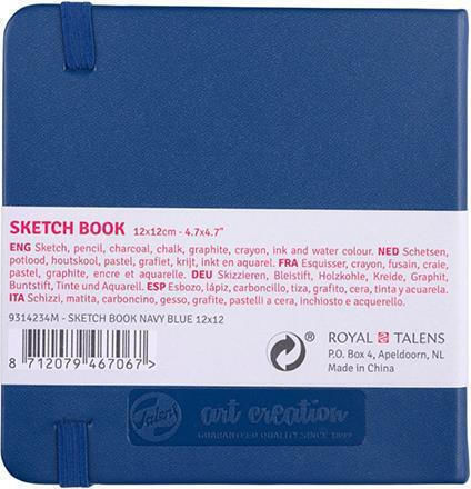 Royal Talens Μπλοκ Σχεδίου Sketchbook Book 12x12cm 80 Φύλλα Navy Blue
