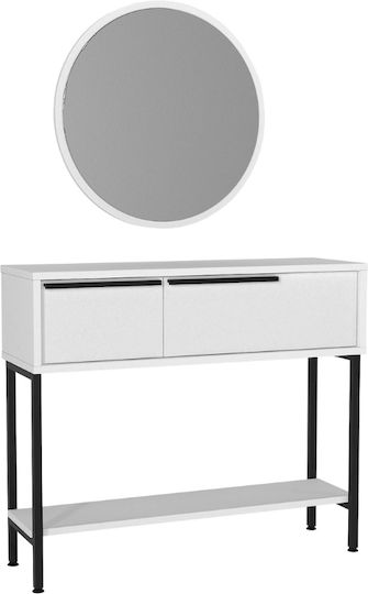 Suzy Konsolemit Spiegel White L90xB29.6xH76cm