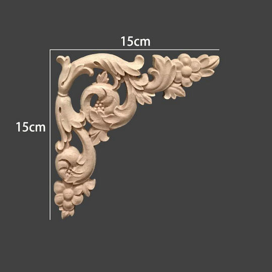 Ξυλόγλυπτο Σετ Ατόφιο Ξύλο Γωνίες 2 Τμχ 15x15x1cm Dhw-43