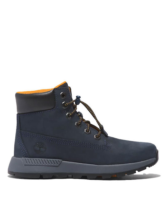 Killington Trekker Leather Kids Boots with Laces Blue