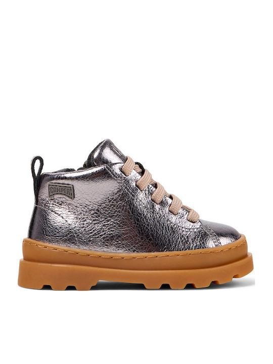 BRUTUS Kids Boots from Patent Leather with Zipper Gray