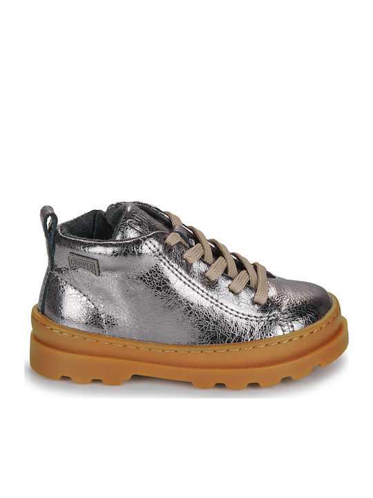 BRUTUS Kids Boots from Patent Leather with Zipper Gray