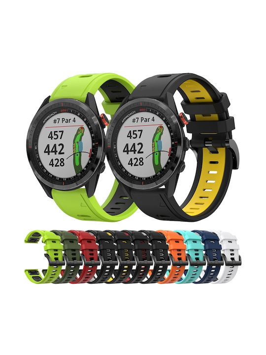 Garmin Approach S62 22mm Two-Tone Sports Silicone Watch Strap Black+White