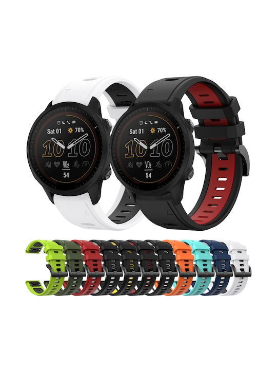 Garmin Forerunner 955 22mm Two-Tone Sports Silicone Bracelet Black+Red
