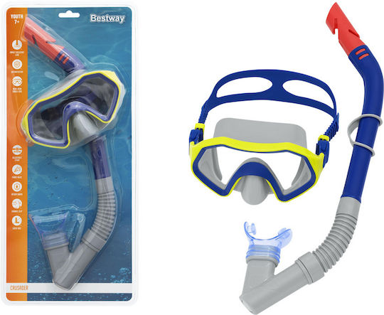 Kids Silicone Diving Mask with Snorkel Blue