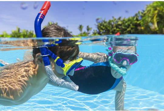 Kids Silicone Diving Mask with Snorkel Blue