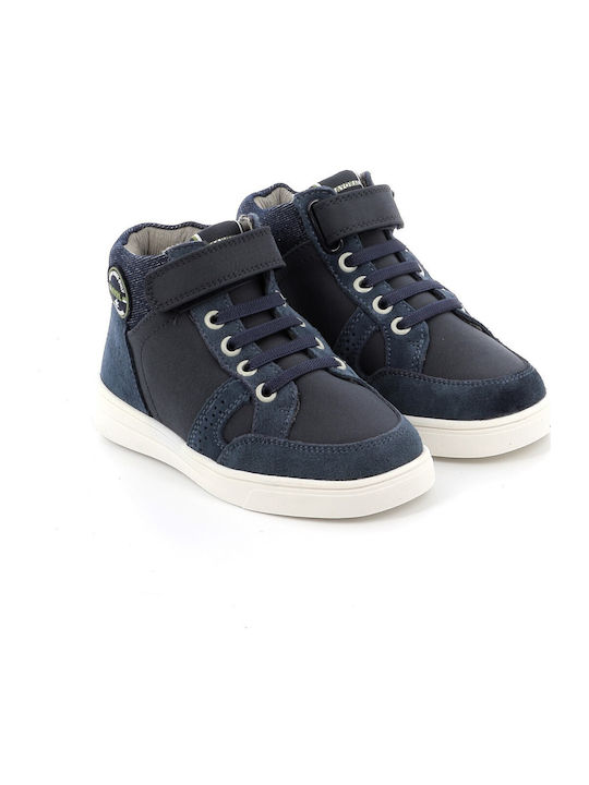 Δερμάτινα Παιδικά Μποτάκια με Σκρατς Navy Μπλε