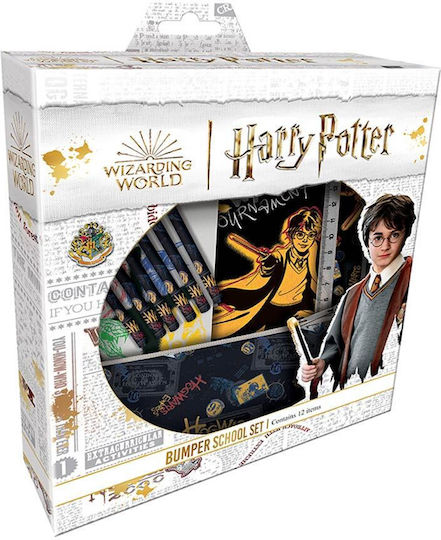 Graffiti Harry Potter Kinder Schreibwarenset mit Bleistift, Spitzer, Radiergummi, Notizbuch, Lineal und Etui 12Stück