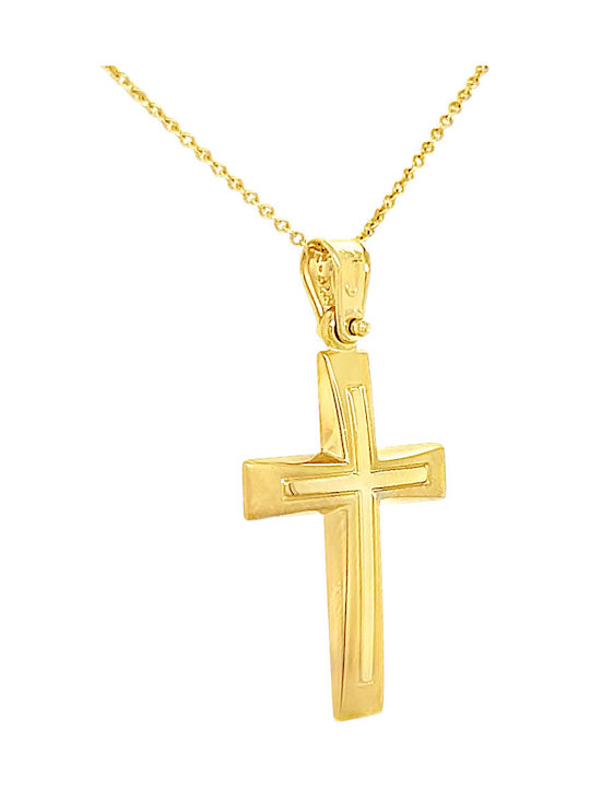 Xryseio Women's Gold Cross 14K Double Sided