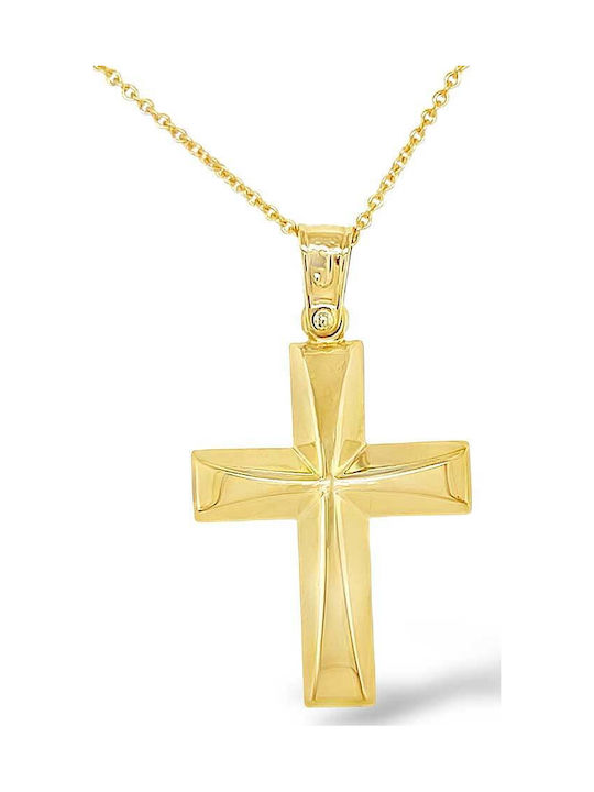 Xryseio Women's Gold Cross 14K Double Sided