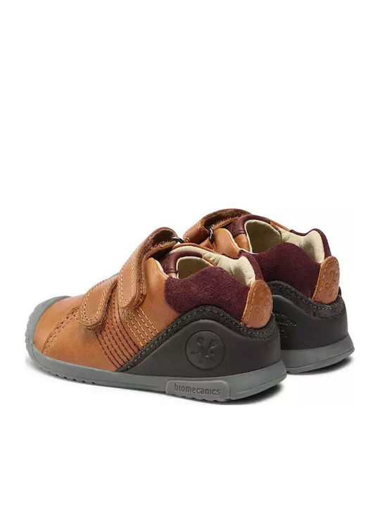 Arena Παιδικά Sneakers High Ανατομικά με Σκρατς Μπεζ