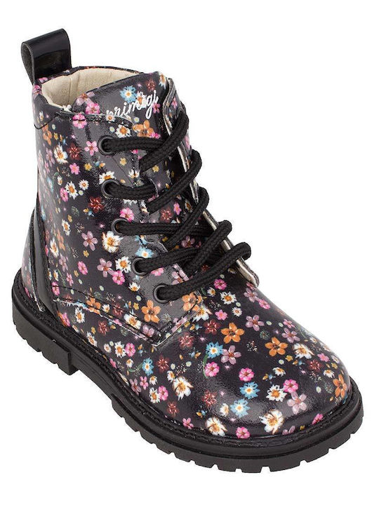 Anatomical Leather Kids Boots with Zipper Si Luc Flower