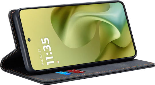 Techsuit Buchen Sie Silikon / Synthetisches Leder Schwarz (Motorola Moto G86)