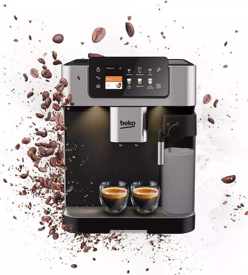 Beko Automatic Espresso Machine 1350W Pressure 19bar for Cappuccino Black S71013934
