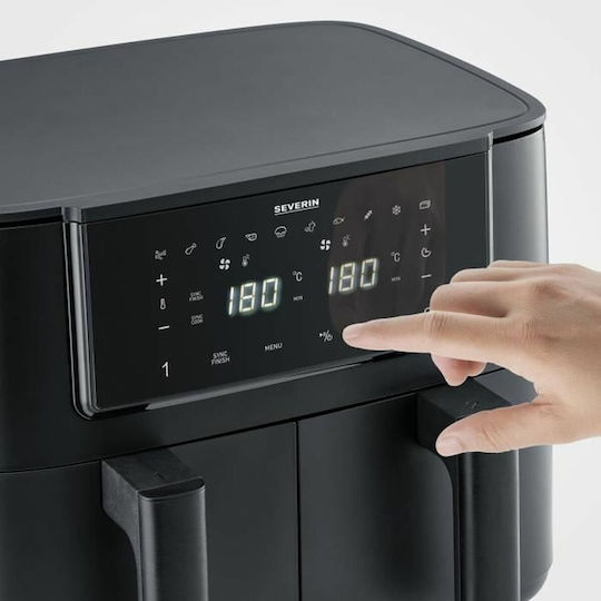 Severin Air Fryer with Double Detachable Bucket 8lt Black FR2463