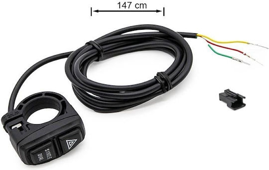 Ewheel Button Panel E-Scooter/E-Bike Single-Dual/Warning Light 1.5m Cable Ebo-002