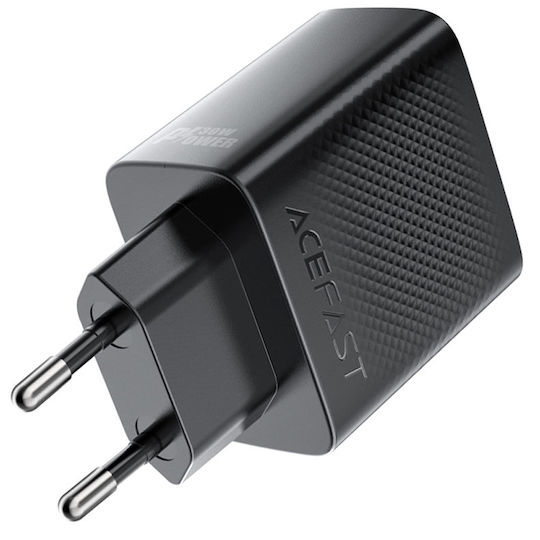 Acefast Φορτιστής GaN με Θύρα USB-C και Καλώδιο USB-C 30W Quick Charge 3.0 Μαύρος (A110)