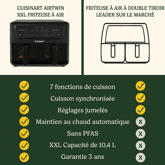 Cuisinart Air Fryer 10.4lt Μαύρο AFD10XBLE