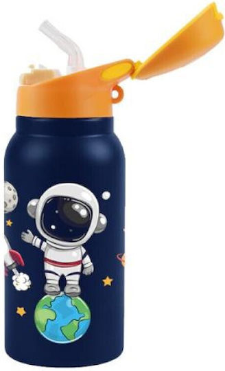 Total Gift Sticlă Pentru Copii Termos Oțel Inoxidabil Cu Pai 350ml
