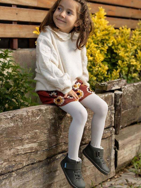 Kids Boots Barefoot with Hoop & Loop Closure Khaki