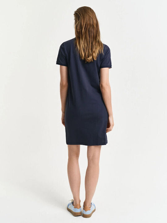 Summer Mini Athletic Dress Short Sleeve Blue