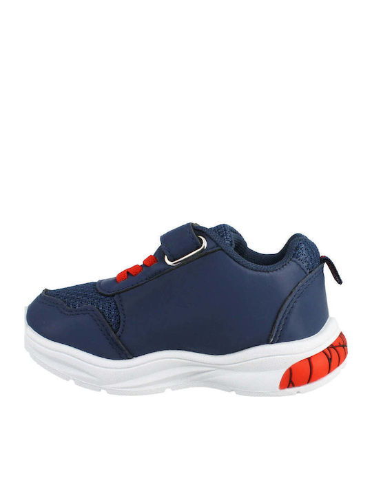 Kids Sneakers with Hoop & Loop Closure and Lights Navy Blue