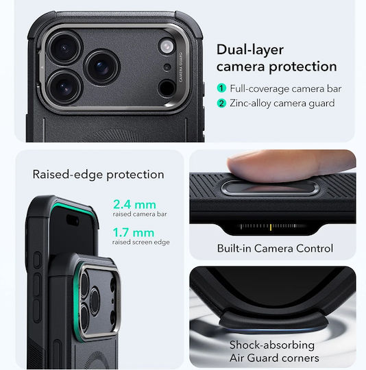 ESR Cyber Umschlag Rückseite Silikon Schwarz (iPhone 17 Pro)