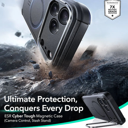 ESR Cyber Umschlag Rückseite Silikon Schwarz (iPhone 17 Pro)