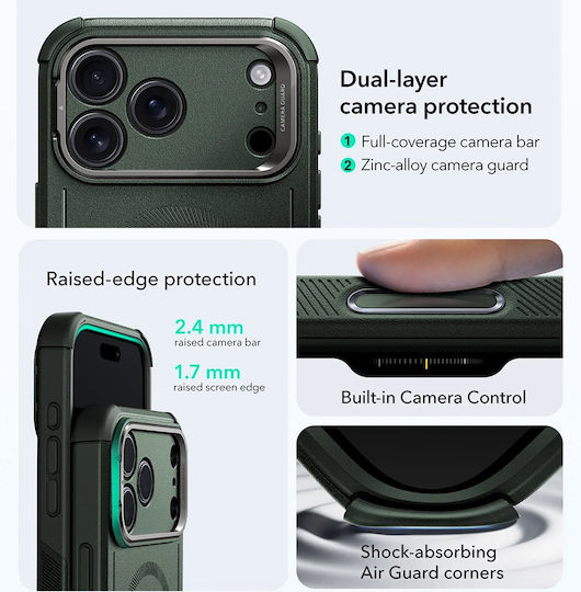 ESR Cyber Umschlag Rückseite Silikon Grün (iPhone 17 Pro Max)