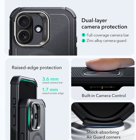 ESR Cyber Umschlag Rückseite Silikon Schwarz (iPhone 17)