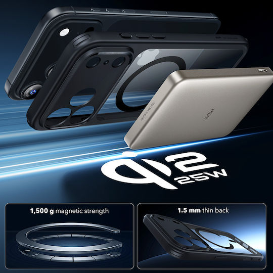 ESR Classic Hybrid Halolock Umschlag Rückseite Silikon Transparent (iPhone 17 Pro)