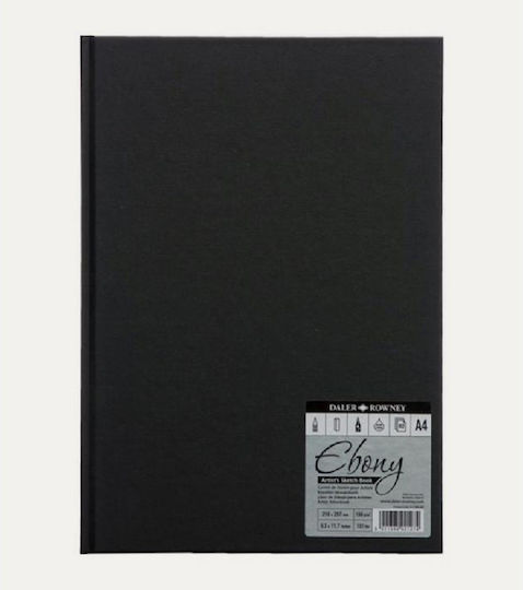 Daler Rowney Μπλοκ Σχεδίου Sketchbook Ebony A4 150gr 62 Φύλλων A4 21x29.7cm