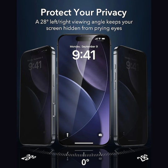 ESR Armorite Privacy Screen Protector 3pcs Black (iPhone 17 / 17 Pro / 16 Pro)