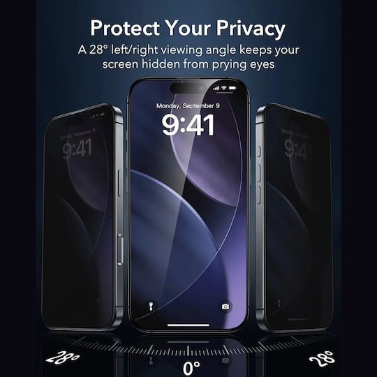 ESR Armorite Privatsphäre Displayschutzfolie 3Stück Schwarz (iPhone Air)