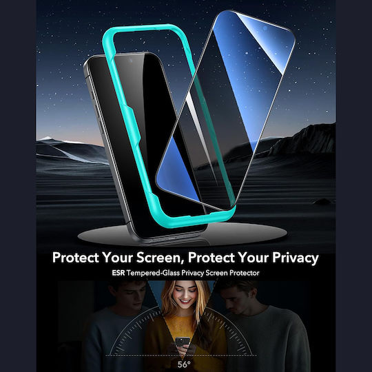 ESR Black Privatsphäre Gehärtetes Glas 3Stück Schwarz (iPhone 17 / 17 Pro / 16 Pro)