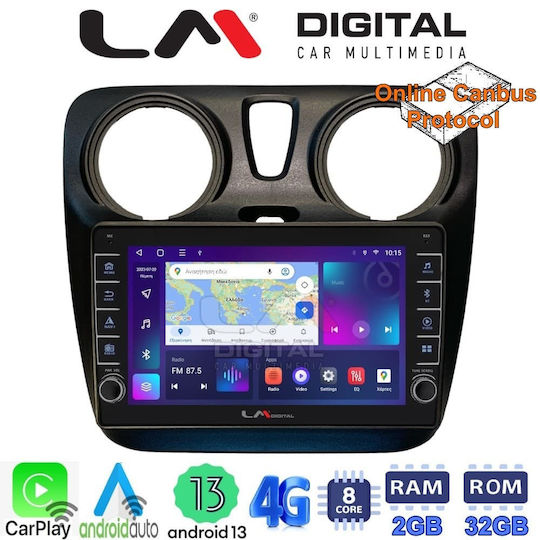 LM Digital Auto-Audiosystem für Renault Dokker Dacia Dokker 2012 > (Bluetooth/USB/WiFi/GPS/Apple-Carplay/Android-Auto) mit Touchscreen 8"