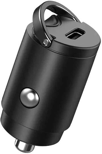 Techsuit Auto-Ladegerät 30W 3A Schnellladung mit einem Anschluss: 1xType-C Schwarz Farbe