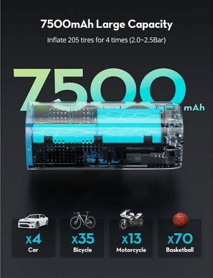 RAVPower Тромба за автомобилни гуми с кабел 12V