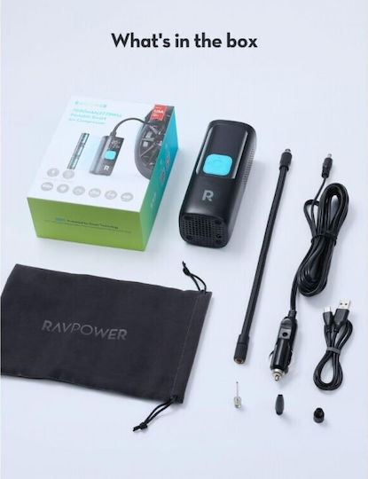 RAVPower Тромба за автомобилни гуми с кабел 12V